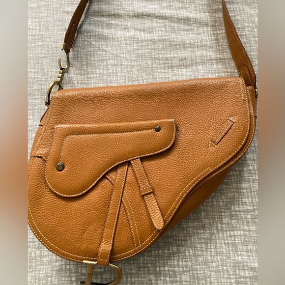 Authentic Vintage Christian Dior Brown Leather Saddlebag - Picture 3 of 16